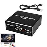 Huybaa 4K x 2K HDM1 Audio Extraktor Splitter, HDM1 Sound Splitter, HDM1 zu Audio und Optisch SPDIF Audio Konverter mit 3,5mm Stereo Audio Splitter Adapter, Converter Adap