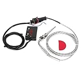 Akozon Abgastemperatursensor, NPT 1/8in 0-1000℃ Abgastemperatur mit Digitaler Anzeige Abgastemperaturanzeige Meter Temperatur für 4WD Turbodieselfahrzeug