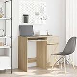 WSJHUHK Home-Office, Schreibtisch, Sonoma-Eiche, 86 x 49 x 76 cm, Holzwerk