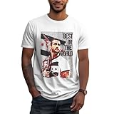 Herren-T-Shirt, Vintage-Stil, Baumwolle, schwarz, kurzärmelig, Punk-T-Shirt, Rundhalsausschnitt, lässiges T-Shirt für große Jungen, Herren, Boxkleidung, Tops, Merch, Geschenke für Fans, weiß, S