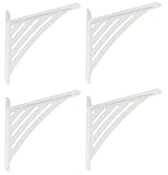 Gedotec Design-Konsole Metall | 4 Stück schwerlast Winkel für Tablare | TRIANGLE | Tiefe: 200 mm | Regalträger zum anschrauben | Haltewinkel für Regale weiß | Regalwinkel Schwerlastkonsole Träg