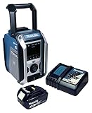 Makita DMR115+BL1830B+DC18RC Baustellenradio, DAB+ und Bluetooth, mit 3 Ah Akku + Ladeg