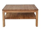 Woodroom Taos - Massiver Couchtisch Natur geölt Eiche massiv Ablage Couchtisch Sofatisch Wohnzimmertisch 90x45x90