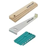 wolfcraft Geling-Set zum Laminat- und Designboden verlegen I 6975000 I Zugeisen, Schlagholz und 30 Universalkeile I fugenfreies Ausrichten von D