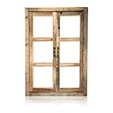 Blümelhuber Deko Vintage Stallfenster im Landhausstil mit Rahmen und 2 Fensterflügeln - Deko Fenster zum Hängen ohne G