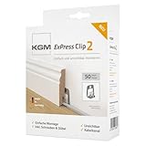 KGM Sockelleisten ExPress Clips 2 – Leistenclips für die unsichtbare Montage von Fußleisten – 50 Stück - Für Sockelleisten mit EXPRESS CLIP Fräsung