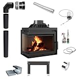 KRATKI Gusseisen Kamin 8kW Simple Kamineinsatz BImSchV Stufe 2, Eco-Desig