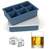 Silikon-Eiswürfelform mit Deckel, Auslaufsichere Silikon-Eiswürfelform, BPA-freie Eiswürfelform, Eiswürfel lassen sich leicht entnehmen, Große EiswürfelForm für Cocktails, Smoothies & Babybrei G