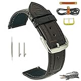 CARRINA Vollnarbiges Alligator-Leder-Uhrenarmband für traditionelle Uhren, Bandbreite 20 mm, 22 mm, kompatibel mit Apple Watch 38 mm, 40 mm, 41 mm, 42 mm, 1,Handgefertigtes Uhrenarmband für M