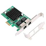 Bamberg Gigabit Ethernet Pci-E Netzwerkcontroller Karte 10/100/1000Mbps,Rj45 X2 Dual Port Pcie Server Netzwerkschnittstellenkarte LAN Adapter Konverter Für Desktop Pc Mit Niedrig