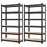 Monzana® 2X Schwerlastregal 6 Böden Kellerregal Lagerregal Steckregal Metallregal Werkstattregal schw