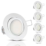TEVEA Ultra Flach DIMMBAR Einbaustrahler - 4W 230V LED Module austauschbar- Einbauspots - Einb