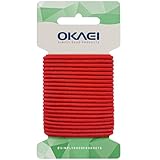 OKAEI Gummikordel 4mm x 5m - Hochwertiges Gummiseil in Rot, Flexibles Gummiband/Hutgummi/Rundgummi - Ideal für DIY Projekte und Handwerk