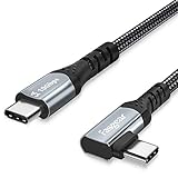 Fasgear 100W USB C zu Typ C 3.1 Gen 2 Kabel 3m, 90 Grad 5A PD mit E-Marker-Chip 4K@60Hz Videoübertragung (10 Gbit/s) Kompatibel für Link, VR-Headset, PC-Spiele, Dockingstationen Schw