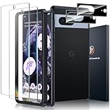 LK Panzer Schutz Glas für Google Pixel 8 Schutzfolie, 2 Schutzglas und 2 Kameraschutz, Bruchsicher Kratzfest 9H Härte Folie, Rahmen-Installationshilfe, HD Displayschutz für Pixel 8