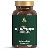 VITACTIV Coenzym Q10 - Nahrungsergänzungsmittel mit 200 mg Q10 Coenzyme pro Kapsel - Vitamin B1 für Energiestoffwechsel und Nervenfunktion - 90 vegane Q10 Kapseln hochdosiert im 3 M