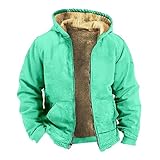 Dicker Fleece-Hoodie für Herren, einfarbig, warmes Sweatshirt mit Tasche, lockere Passform, Fleece, dicker Reißverschluss, Kapuzenmantel, bequemer Pullover, Hoodies, Thermo-Oberbekleidung