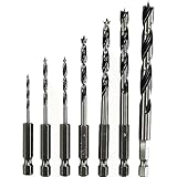Makita D-62371 Holzbohrer-Set 7-teilig, Holzspiralbohrer für Weich- und Hartholz, Ø 2 - 8 mm, 1/4'-Sechsk