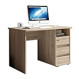 PRIMUS 1 Schreibtisch mit Schubladen, Sonoma Eiche Optik - Bürotisch Computertisch fürs Homeoffice mit Stauraum und offenem Ablagefach - 110 x 75 x 65 cm (B/H/T)