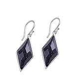 Ohrringe für Frauen, Ohrhänger für Damen, modischer Thai-S-Schmuck, Diamant-Granat-rote Ohrringe, Blauer Sandstein, 925