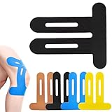 PreCut Kinesiotapes Knie, Kinesiologie Tape, Bandage Knie Stabilisierung, Sport Knietape, Kinesiotapes Vorgeschnitten Knie, Wasserfestes Elastisches Physio Tape für Knieschmerzen (Schwarz*20)