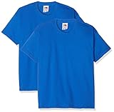 Fruit of the Loom Jungen Kids Valueweight Short Sleeve T 2 Pack T-Shirt, Blau (Blau Königsblau), 9-10 Years(Size:51) (2er Pack)