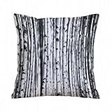 ERRTU Kissenbezug 45x45 cm,Birkenstämme in Schwarz und Weiß,Dekokissen Kissenbezüge Deko Kissen Bezug Wohnzimmer Zierkissen für Sofa Stuhl Bett G