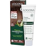 LOGONA Naturkosmetik Pflanzen-Haarfarbe Creme 230 Maronenbraun, Braune Natur Haarfarbe mit Henna, vegane Farbcreme für eine dauerhafte Coloration, schonende Färbung für glänzendes Haar, 150