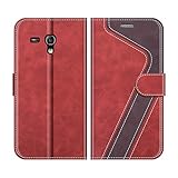 MOBESV Hülle für Samsung Galaxy S3 Mini Handyhülle, Lederhülle mit Kartenfach, Klapphülle mit Ständer, Flip Case Handytasche Schutzhülle, R