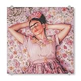 artboxONE Acrylglasbild 50x50 cm Floral Frida's Romantische Träume - Bild Frida Kahlo von Ob