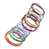 STOBOK 12 Rollen Handgefertigter Aluminiumdraht Handschmuck Farbiger Perlendraht Schmuck Aluminiumdraht DIY Webdraht Biegbarer Bildhauerdraht DIY Aluminiumschnur Bunter Schmuck