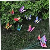 Schmetterlingsgarteneinsätze, 50pcs 9,8 -Zoll -Fliegende Schmetterling auf Sticks Hofstahl Dekor, wasserdichte Schmetterlinge Gartendekor für Terrassenpflanztopfblumenbett (10 cm Schmetterling)