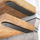 WELDUN 2 Stücke Regalhalterung Regalträger 15 cm, Schwerlast Regalwinkel für die Wandmontage, Tragkraft 70 KG, Schw