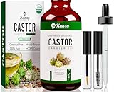 Kanzy Rizinusöl Bio Kaltgepresst 100ml, Organic Castor Oil for Hair Growth Natürlich Rizinus Öl für Körper, Haare, Nägel, Wimpern, Augenb