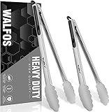 Walfos Grillzange, Küchenzange aus Edelstahl Kochzange Zange, hitzebeständiger Griff, ideal zum Grillen, Greifen und Kochen - 30cm und 43