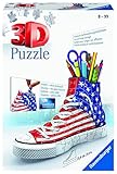 Ravensburger 3D Puzzle 12549 - Sneaker American Style - Praktischer Stiftehalter im Stars and Stripes Design - Schreibtisch-Organizer für Erwachsene und Kinder ab 8 J