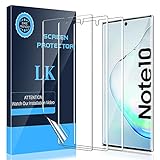 LK 3 Stück Schutzfolie für Galaxy Note 10, Galaxy Note 10 Folie, [Fingerabdruck-ID unterstützen][Blasenfreie] Klar HD Weich TPU Display