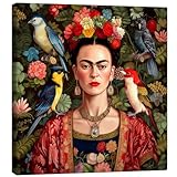 Posterlounge Frida Kahlo mit exotischen Vögeln Leinwandbild von Mark Ashkenazi 30 x 30 cm Bunt Wandbilder Wanddek