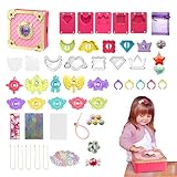 Generisch Kids Schmuck Making Kit, Armband Making Kit, 146x Schmuckhandwerksanhänger mit Perlen, Kids Armband Maker Girls Toy Kit, Kunsthandwerksvorräte fü