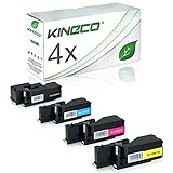 Kineco 4 Toner kompatibel mit Dell C1660 W - 59311130 59311129 59311128 593211131 - Schwarz 1.250 Seiten, Color je 1.000 S
