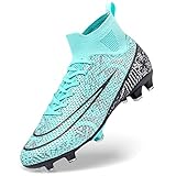 DimaiGlobal Fußballschuhe Herren High Top Spike Microfaser Cleats Professionelle Fussballschuhe Jugendliche Athletics Trainingsschuhe Outdoor Sportschuhe Fußball Stiefel 43EU Türk