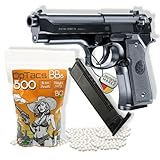 Set Beretta MOD. 92 FS Softair Pistole 0,5 Joule Airsoft inkl. 600 Bio BB's & Magazin - Air Soft Waffe mit M