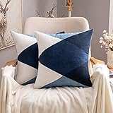MIULEE Kissenbezug Dekorative Geometrische Muster Dekokissen Skandinavisch Sofakissen Kissenhülle Couchkissen Zierkissen Bunt Diamant Modern für Sofa Wohnzimmer Bett 2er Set 45x45 cm Dunkelb