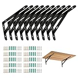 10 Stück Wand-Winkel Regalträger – Regalwinkel aus Metall – 90 Grad Regalhalterung für stabile Montage – Robuste Regal Winkel mit Schrauben für Holz und Metallregale (150×95×16mm)