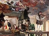 RZHRHJES Leinwand Poster Wandbilder Leinwandkunst Drucken Modern Wandbilder Kronfriedrich besuchte den Maler Pesne von Adolph Menzel Kunstdruck Leinwand für Wohnzimmer-Dekor 60x90