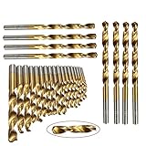 JUN-STORE SENMIAO-TH HSS-Spiralbohrer-Set, 1,5–10 mm, titanbeschichtete Oberfläche, 118 Grad, zum Bohren von Metall, Heimgebrauch, 98-teilig